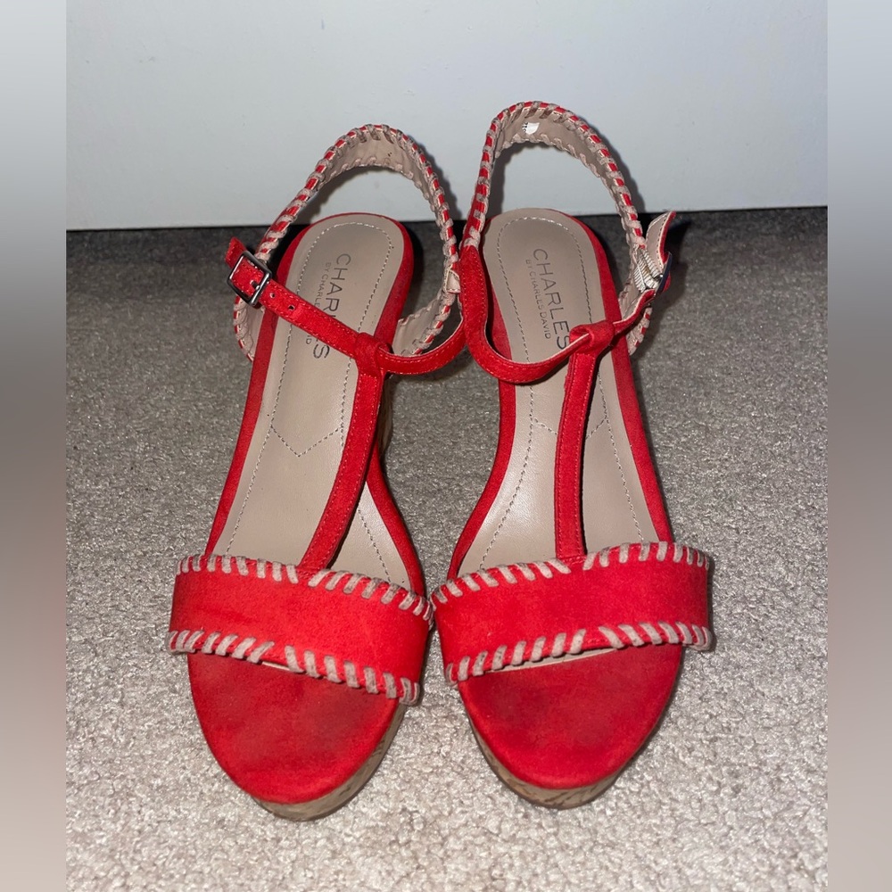 Charles by Charles David Red and Tan Heels